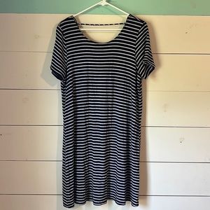 Stripped Navy Short Sleeve Dress